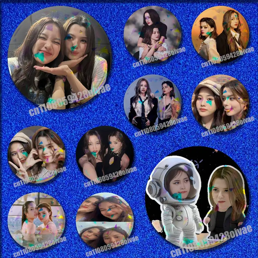 

Freen Becky Sarocha F-Freenbecky Insignia Badge Cover For Decoration 44mm 58mm Brooch Button Round Pins Hat Cap