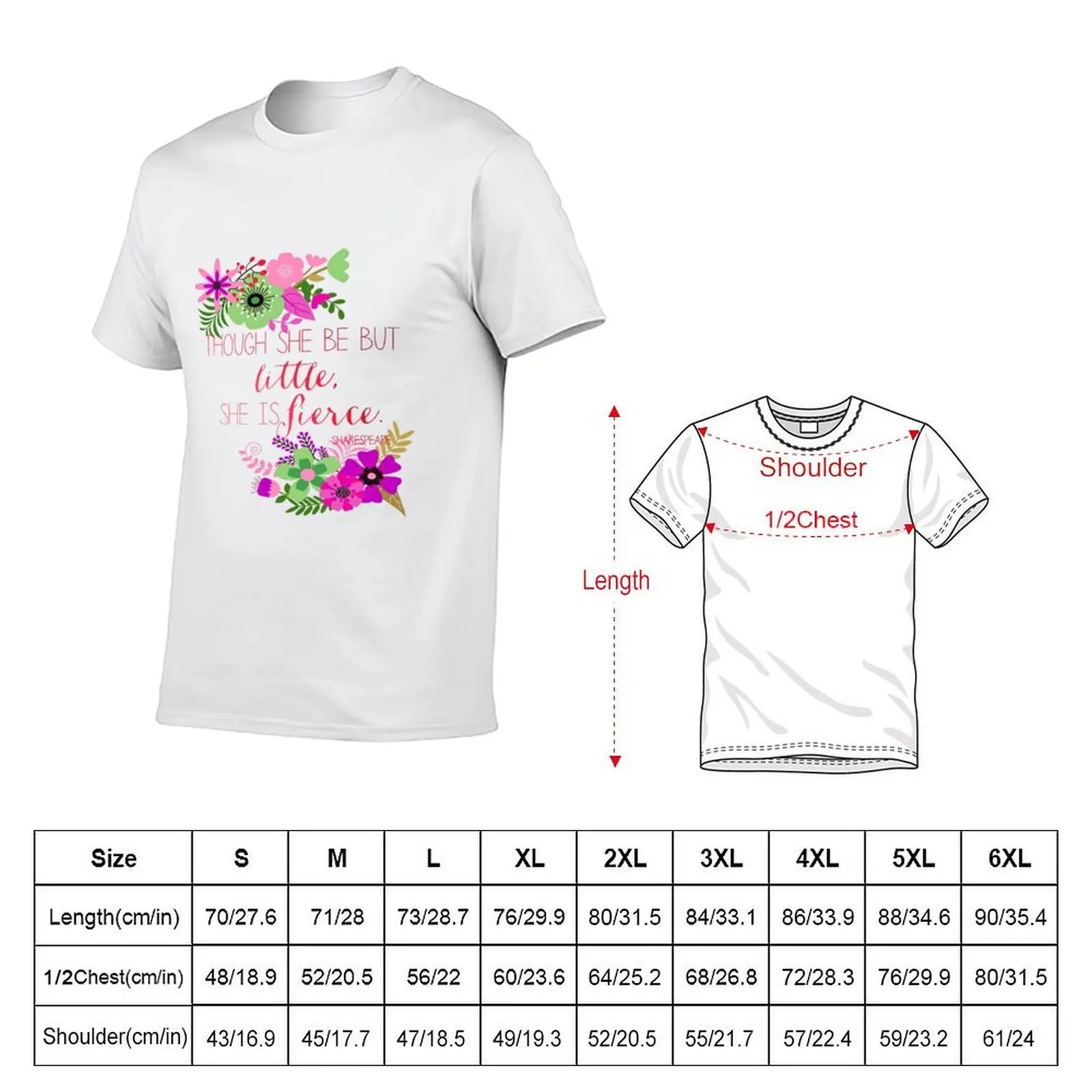 Though she be but little she is fierce - Shakespeare T-Shirt t shirts for man pack cotton g man t shirts for men T-Shirt