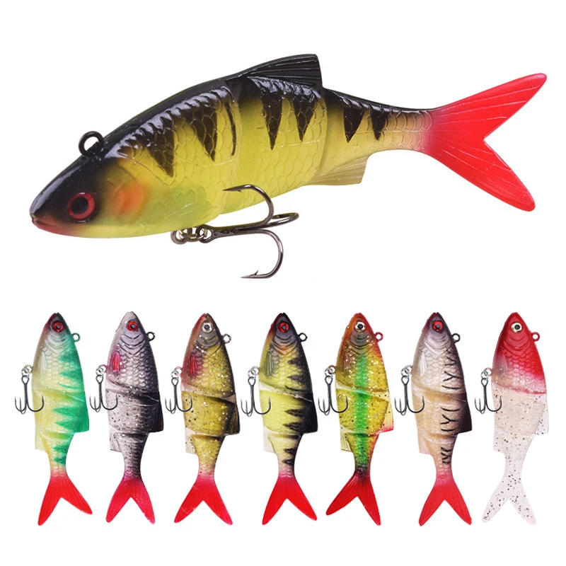 

Silicone Soft Bait Knotty Fish with Hook 120mm 31g for Carp Trout Saltedwater Freshwater Artificial Wobbler Fishing Lure