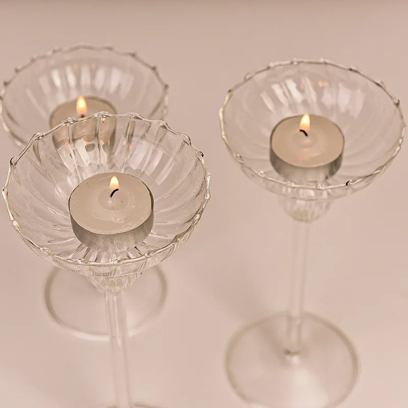 European tall striped candlestick home decoration ornament wedding supplies romantic candlelight dinner candlestick props