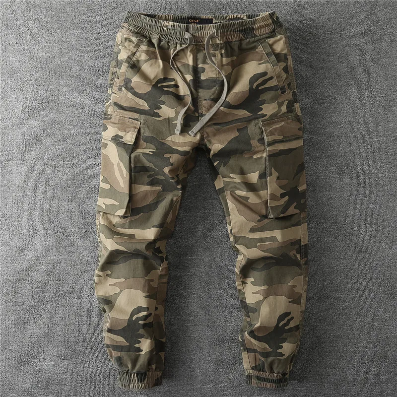 Autumn New Men's Casual Pants Plus Size Loose Tactical Camouflage Cargo Pants Spring Leisure Pants Outdoor Jogger Pants