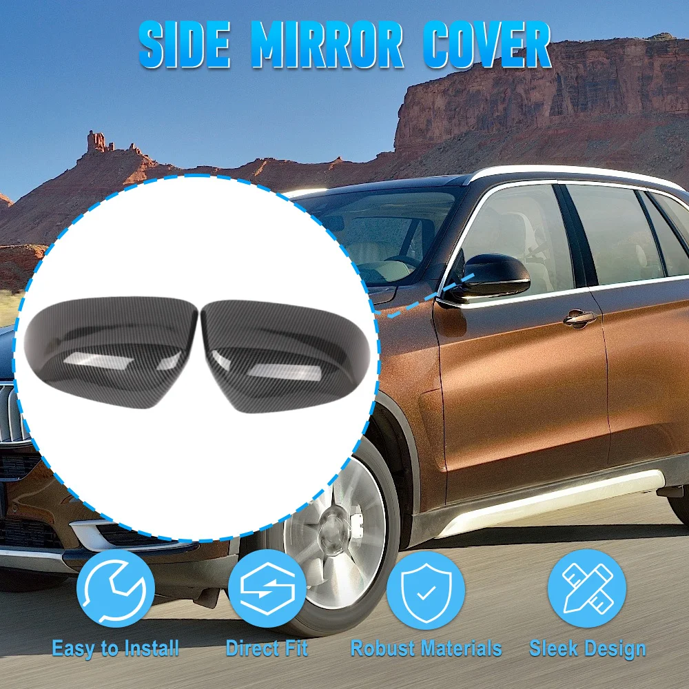 

Carbon Fiber Black Side Wing Rear View Rearview Mirror Cover Caps for BMW X4 F26 X6 F16 X5 F15 X3 F25 LCI 2014 2015-2018