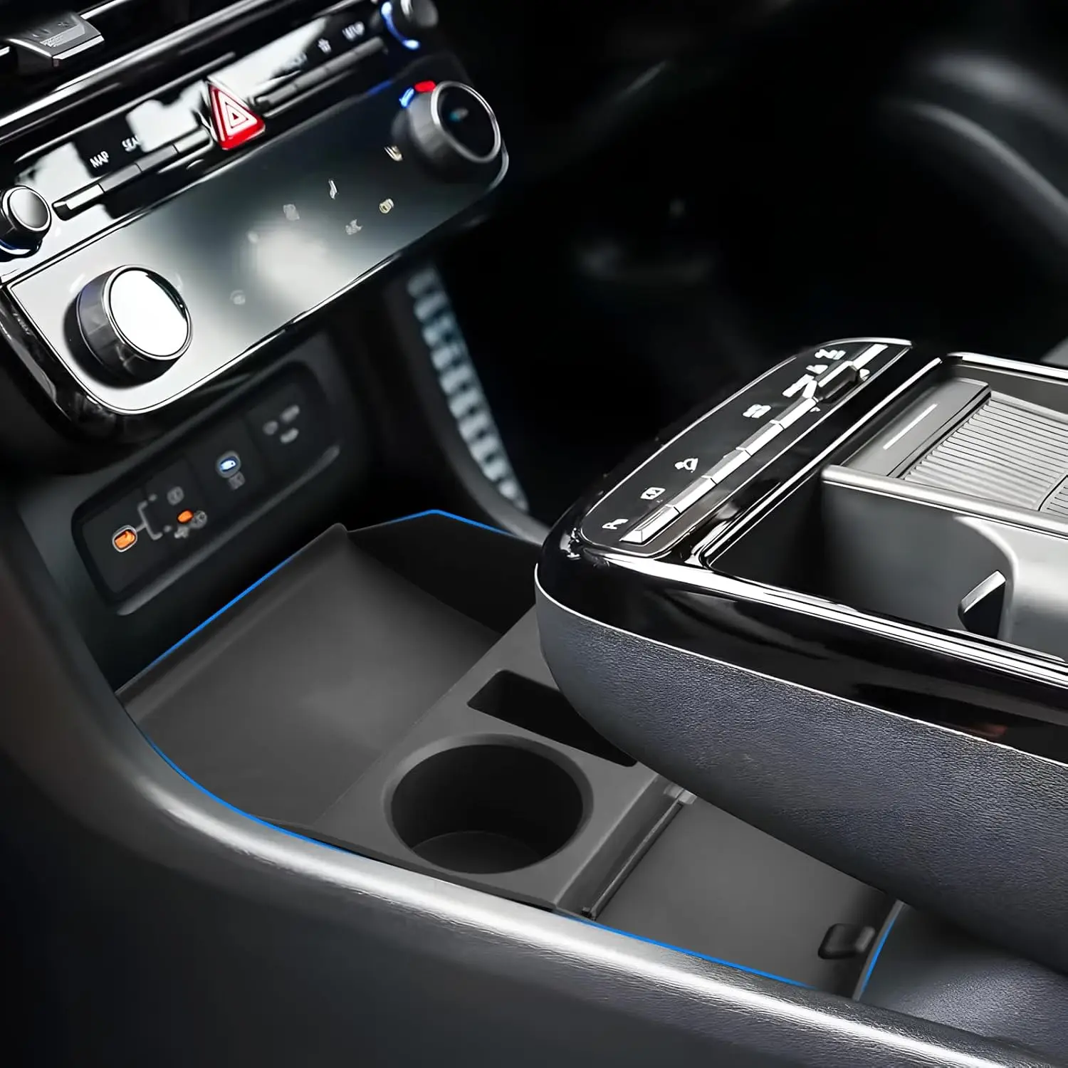 

Kptidy Lower Organizer For 2025 Hyundai Tucson Accessories Under Console Organizer Tray Secondary Storage Box Tray Cup Holder