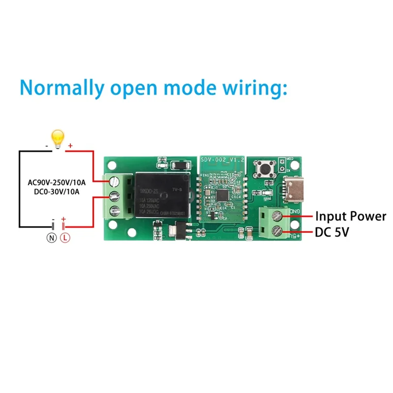 

Ewelink Smart USB-C DC 5 В DIY одноканальный Bluetooth WIFI Inching самоблокирующийся беспроводной модуль реле для умного дома
