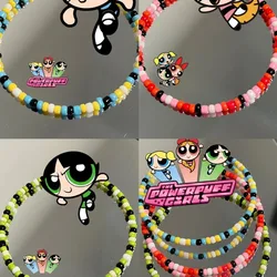 Powerpuff Girls Beaded Bracelet Accessories Childlike Cartoon Cute 2000s Couple Bracelet Accessories Surprise Gift Wholesale