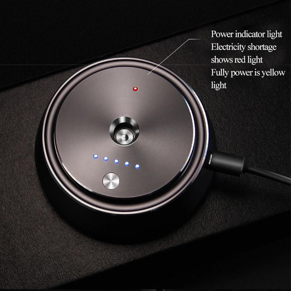 1pc Intelligent Car Scents Aromas Machine Fragrance Diffusers Freshener Black-Metal For Homes Cars Offices Usb Power Supply