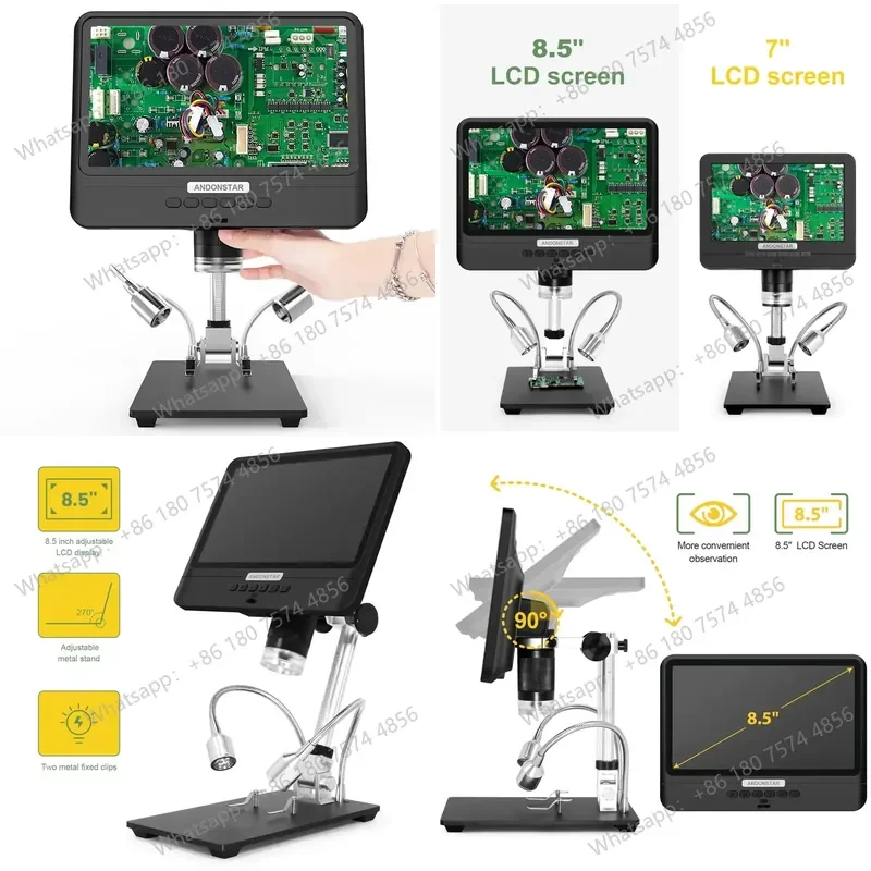for An Dongxing 8.5 Inch HD Digital Microscope Large Screen Industrial Maintenance Electronic Mobile Phone Repair PCB Welding