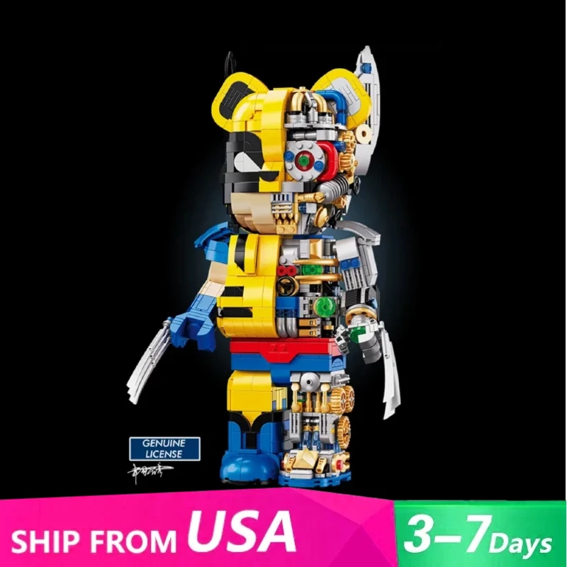 

Creative Mechanical Bear Robot Building Blocks Movie Action Figures Model Bricks Desktop Decoration Toys Gift Collection Decor