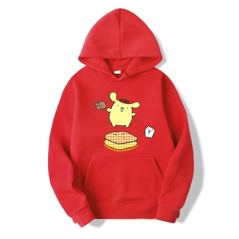 Men Hoodies Sanrio Purin Anime Graph Trendy Daily Creative Print Kawaii Male Sweatshirts Autumn Winter Comfortable Pullover