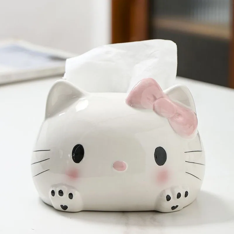 INS Style Creative Tissue Box Household Bedroom Living Room End Table Cute Candy Paper Extraction Box Ceramic Crafts Ornaments