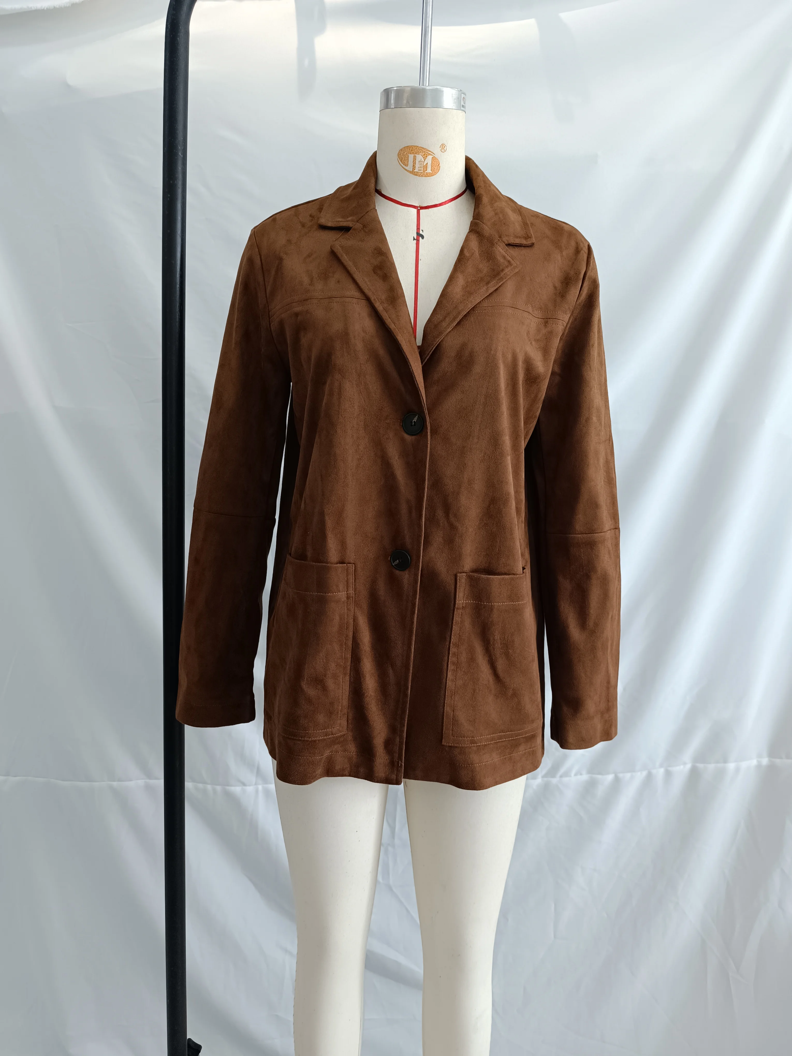 KONDALA Vintage Braun Elegante Frau Blazer PU Taschen Mode 2025, Herbst Büro Dame Chic Moderne Chic Streetwear Mujer Outwear