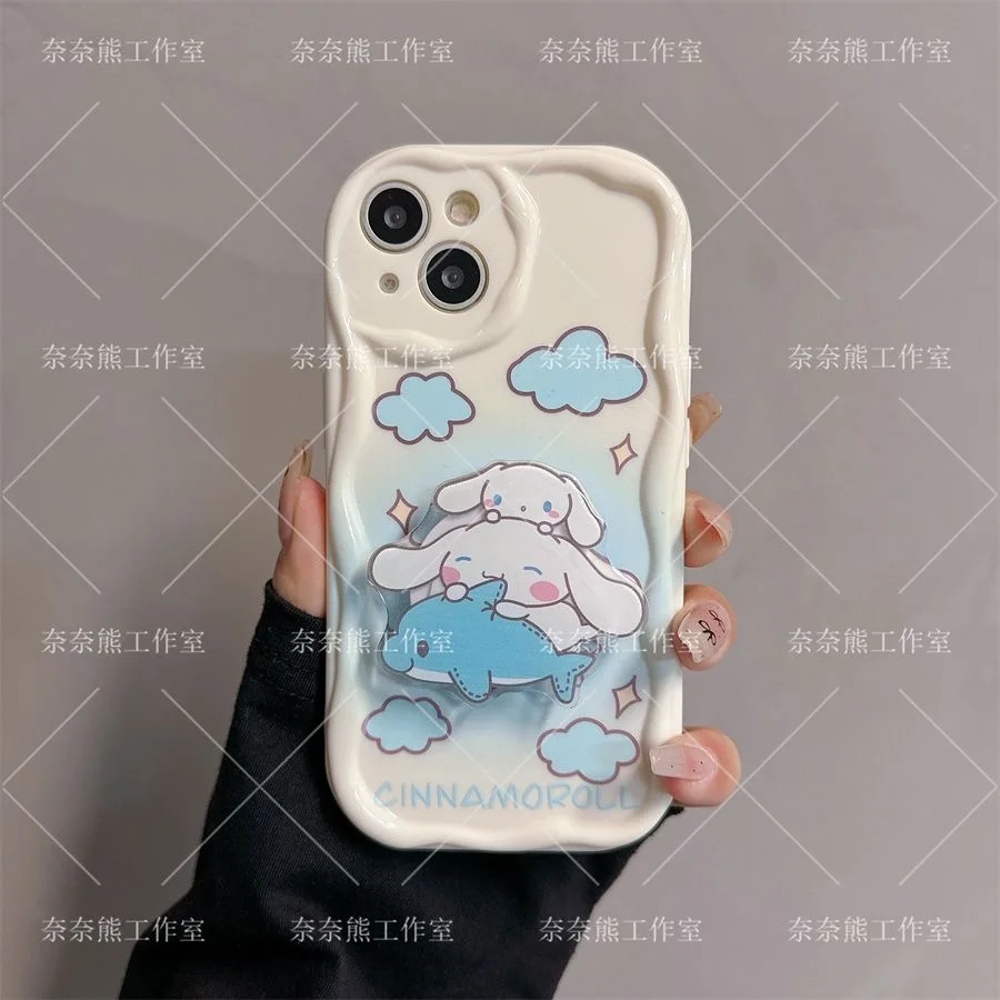 Cinnamoroll 3D Wave Bracket Bracelet Case for Samsung A73 A72 A71 A55 A54 A53 A35 A34 A33 A25 A24 A23 A15 A14 A13 4G 5G Cover image 2