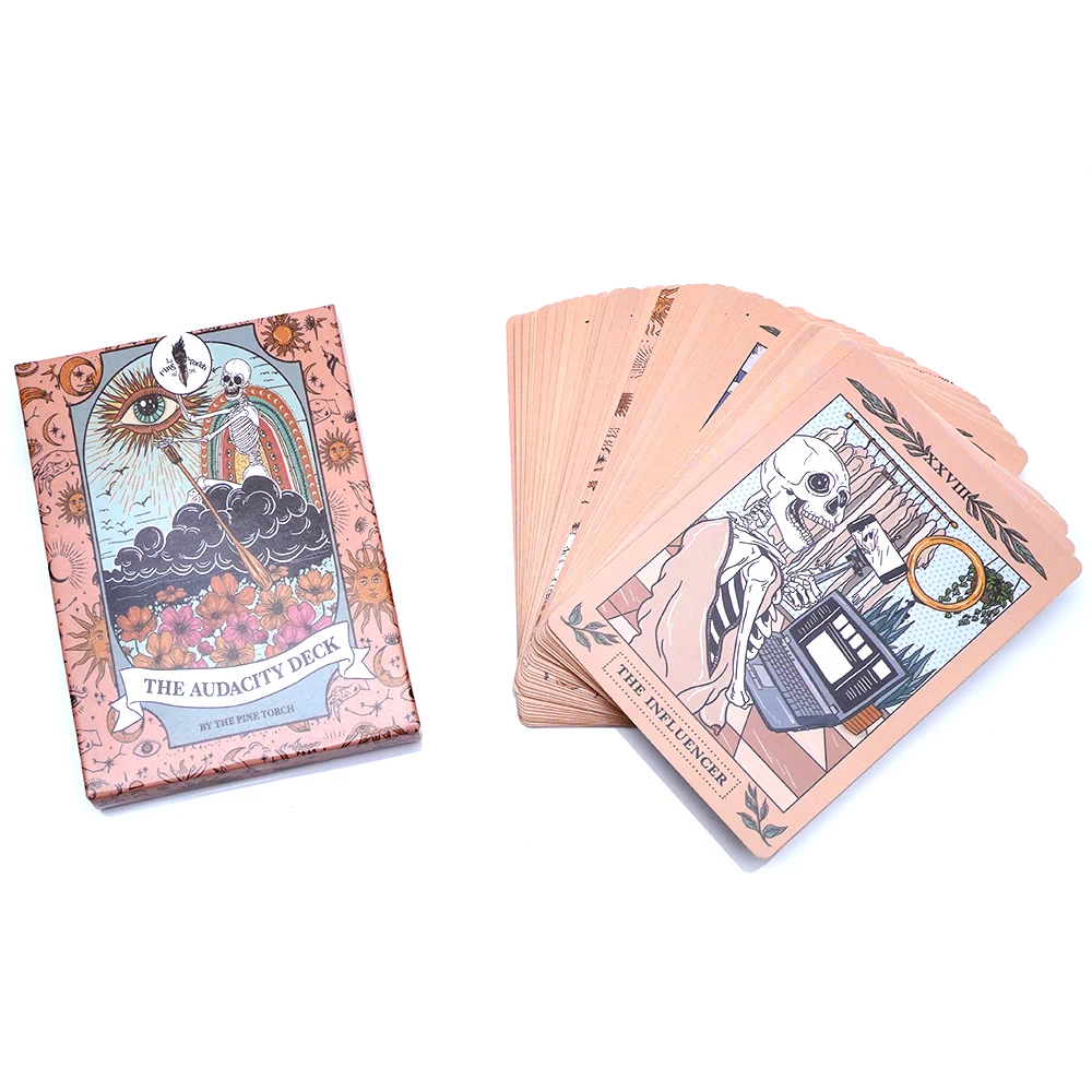 

Колода Audacity от The Pine Torch: уникальная колода Таро с сложной мистическим рисунком — идеально подходит для любителей Таро и искусства L