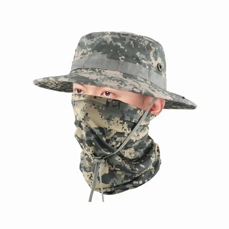 

Sun Hat With Face Cover & Neck Flap Adjustable Hats Sun Hat Teenagers Outdoor Camouflage Breathable Sun Protection Summer Work