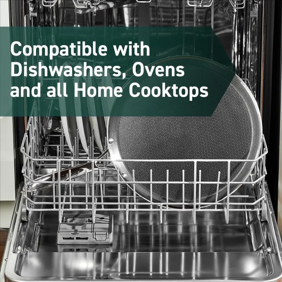 Hybride anti-aanbakplaat van 13 inch StayCool-handgreep Vaatwasmachinevriendelijke oven Veilig tot 900 ° F Inductie Klaar Compatibel met iedereen