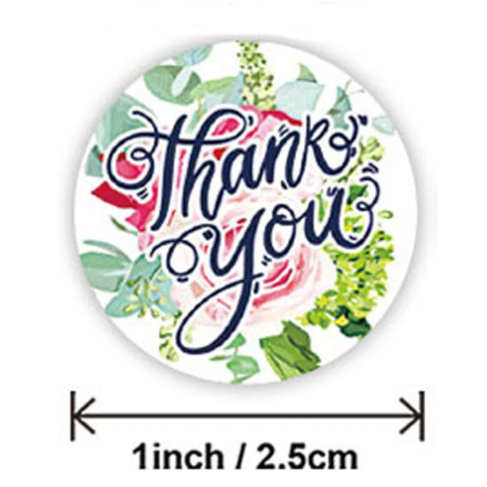 50-500pcs Flower Seal Label Thank You Stickers For Your Purchase Seals Labels Wedding Party Gift Product Shop Shipping Packaging