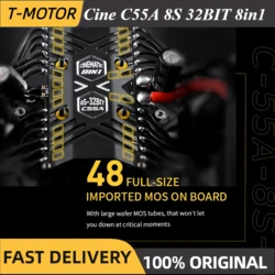 T-MOTOR Cine C55A 8S 32BIT 8in1 8-in-1 ESC Suitable for FPV crossing machine X8 UAV model aircraft toy accessories