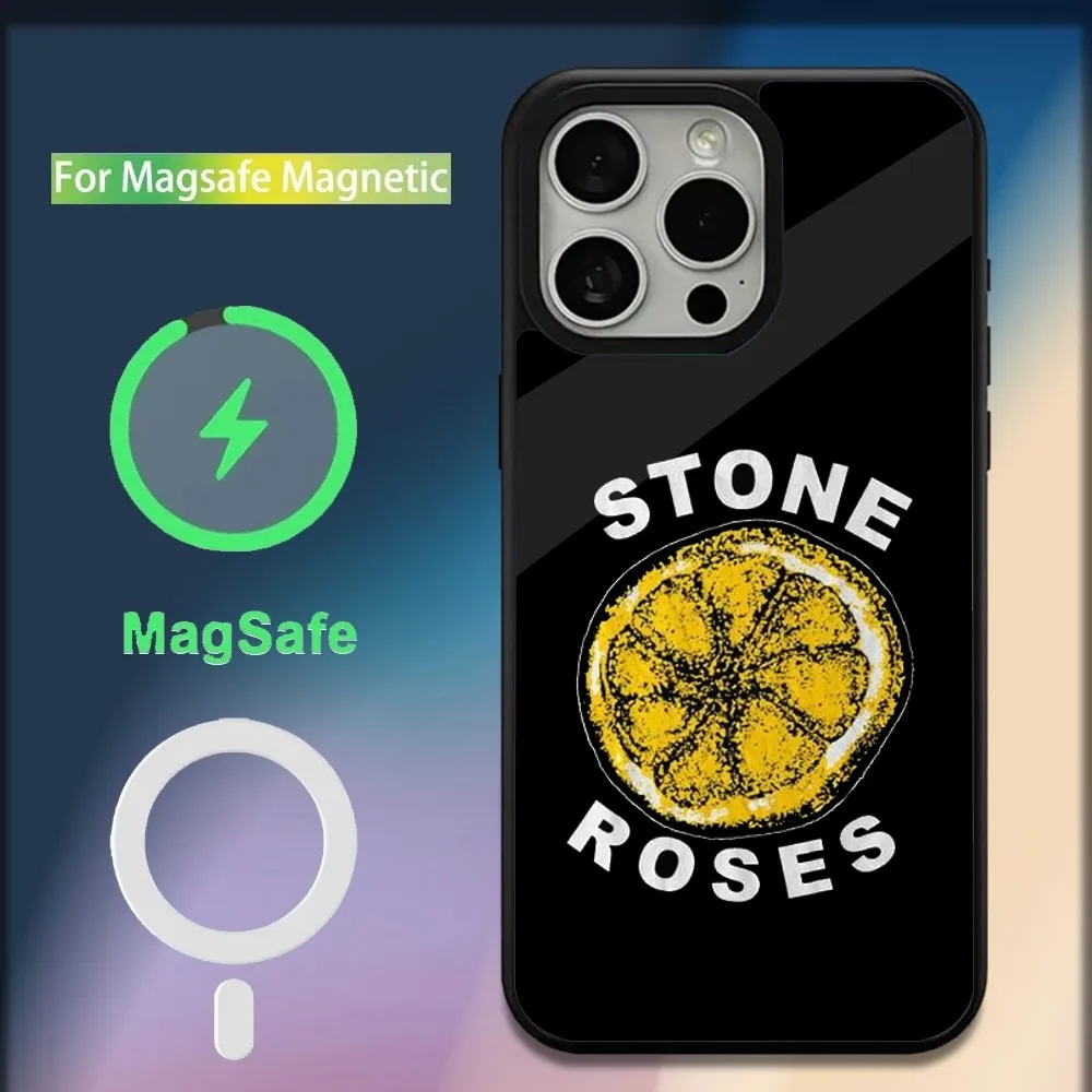 Band The S-Stone  R-RosesS Phone Case For iPhone 16,15,14,13,12,11,Plus,Pro,Max,Mini Magsafe Magnetic Wireless Charging