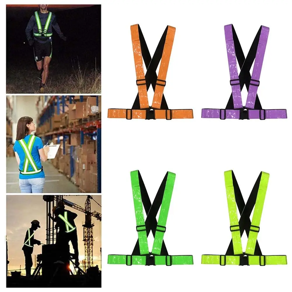 V Shape Highlight Reflective Vest Multicolor Night Work Safety Vest Security Running Cycling Work Safety Jacket