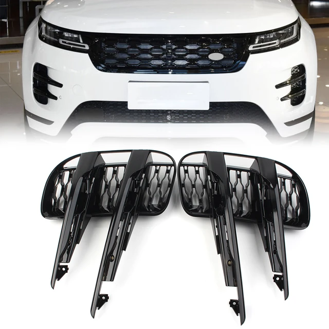 車用フロントバンパーアクセサリー,光沢のある黒,車用,ランドローバー用,evoque 2019 2020 2021 2022 lr114729  lr114728,左右1個