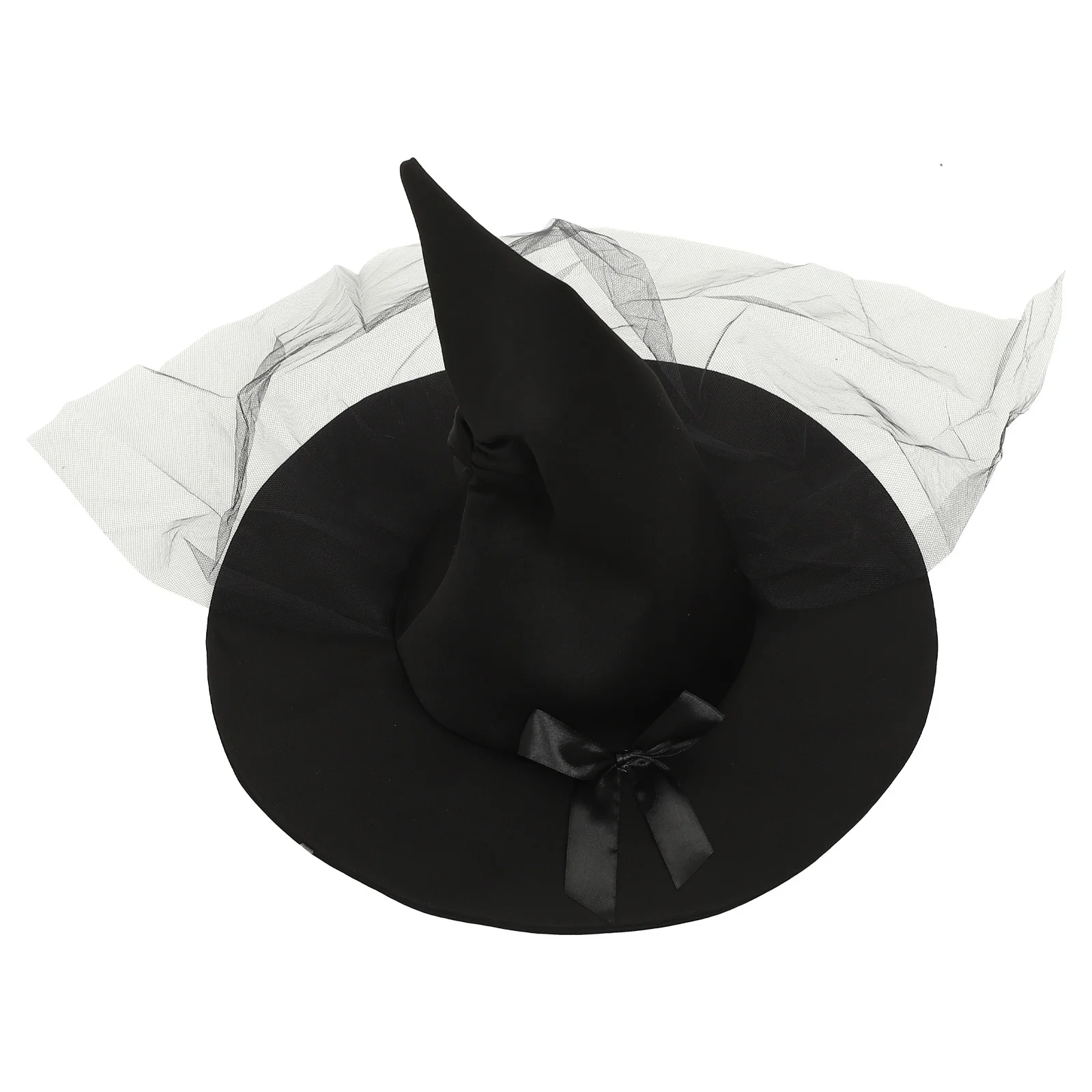 

Halloween Witch Hat Premium Material Wide Brim Wrinkle Design Party Cosplay Hat Halloween Decoration Supply Cosplay Costume
