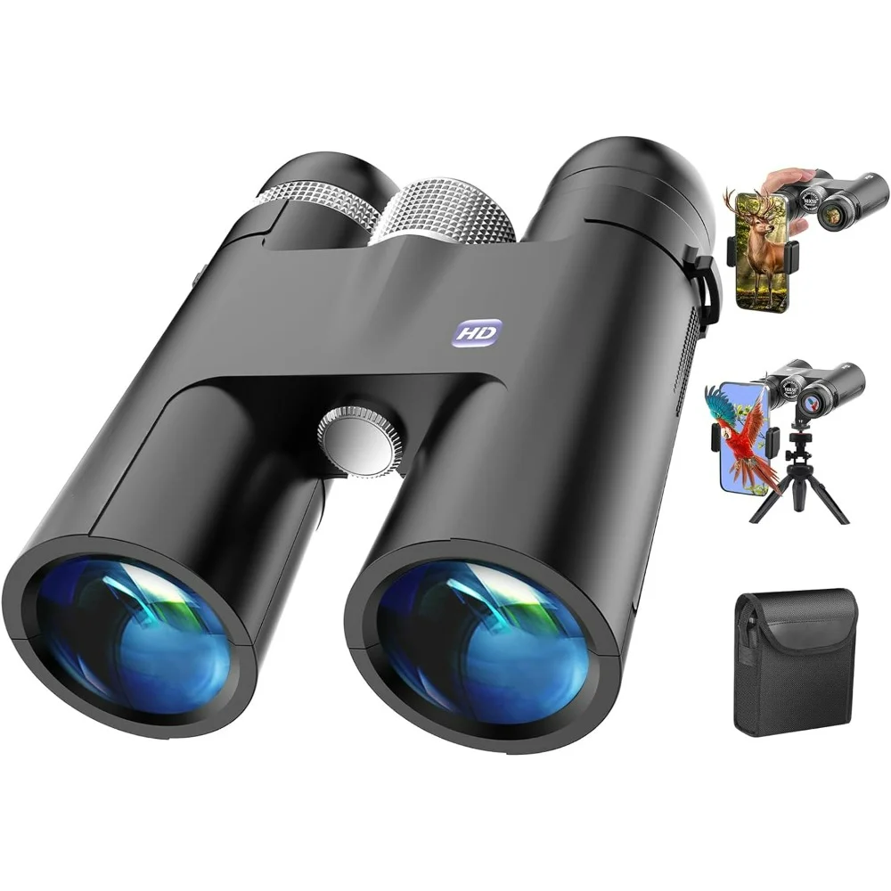 18x50 HD Binoculars for Adults with Upgraded Phone Adapter, Tripod and Tripod Adapter, Large Eyepiece Waterproof Binoculars.