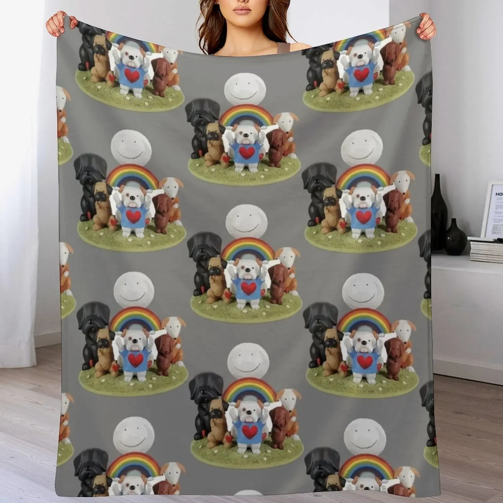 Doug Hyde : cartoon Throw Blanket Flannel Plaid Warm decorative Blankets