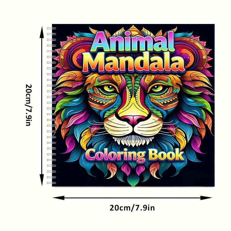 Coloring Book Animal-Mandala for Adult Colouring Book, Birthday Day Gift, Back to School Supplies, Adults Cute Drawing Book