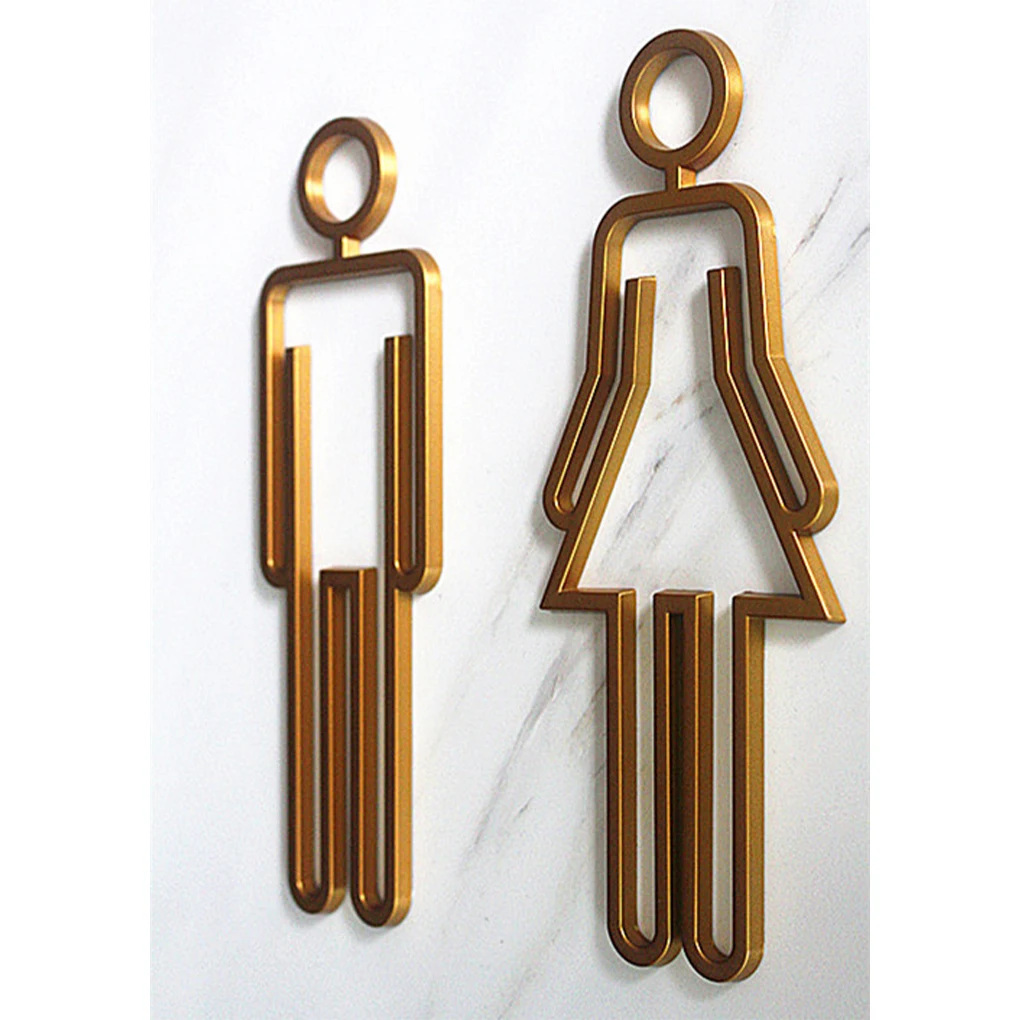 Easy-to- Adhesive Bathroom Sign - Visible Acrylic Toilet Door Symbol Durable ABS Toilet Sign Door Sign Sign For A-style black