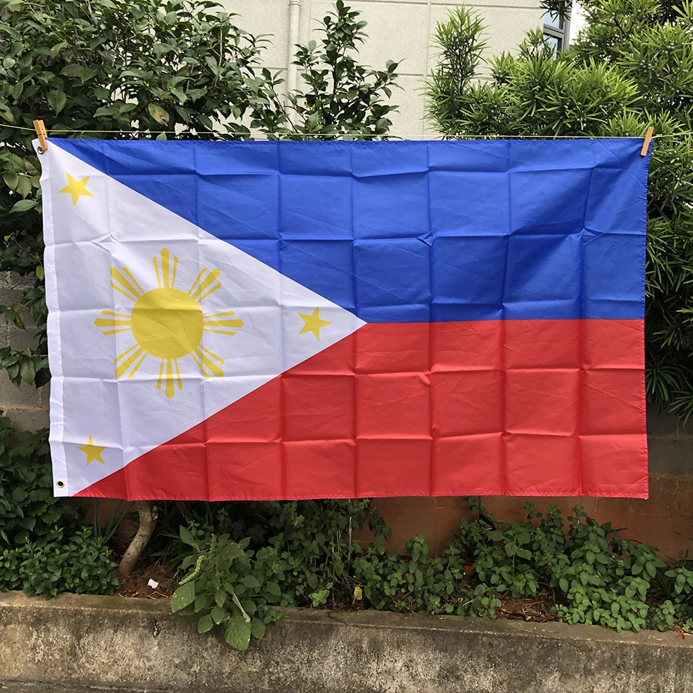 Z-ONE FLAG  Philippines Flag 3x5 ft of  90x 150cm polyester hanging Philippines National Flag Indoor Outdoor Home decoration