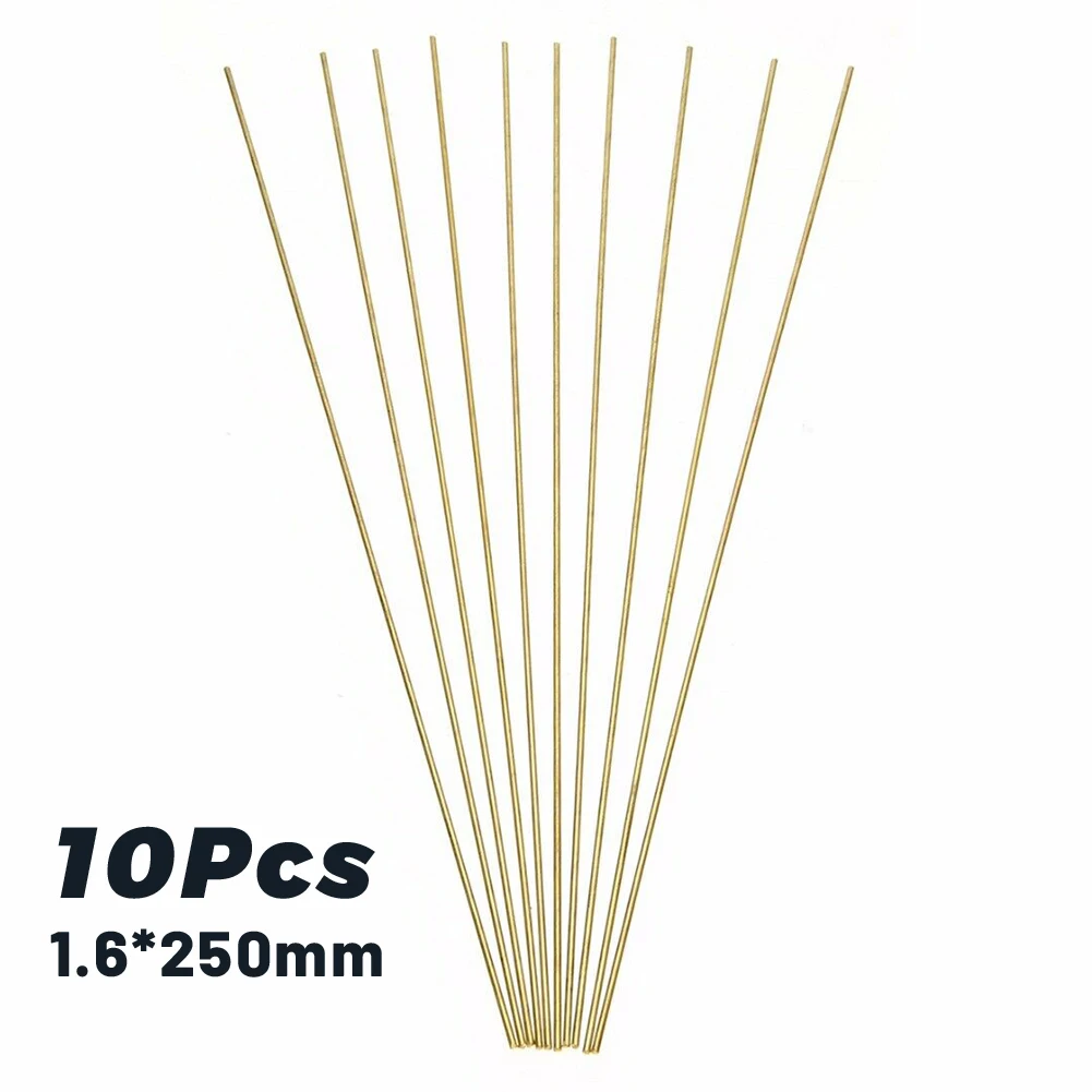 10pcs Brass Welding Rods 1.6x250mm For Copper Iron Brazing Soldering Repair Welding Equipment  Supplies