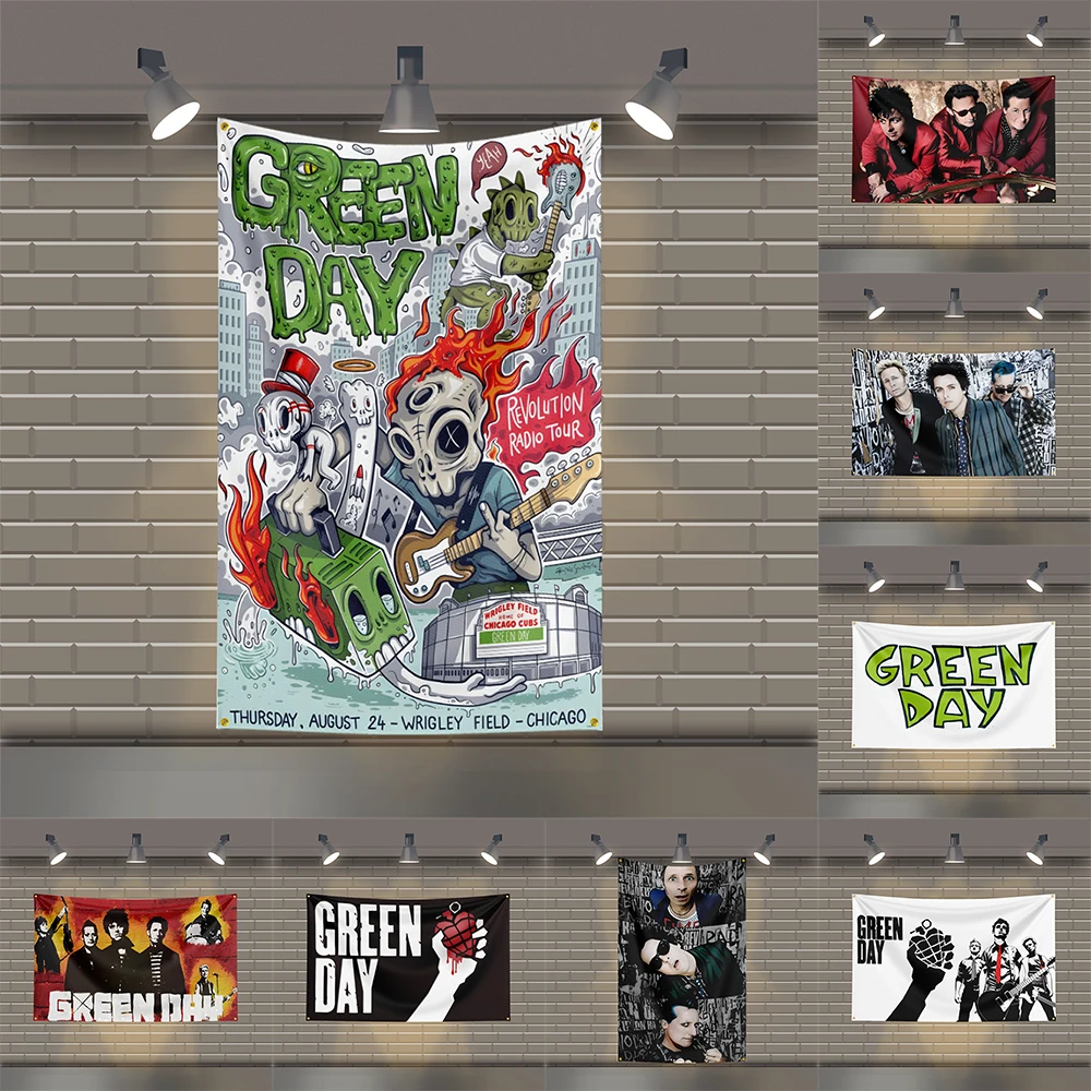 3x5 Ft G-GreenS D-DayS Heavy Metal Band Flag Rock Music Wall Banner for Bedroom Studio Bar Concert Outdoor Decor