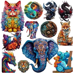 Wooden Puzzle for Adults, Cat Wooden Jigsaw Puzzles for Adults, Unique Animal Shape Wood Cut Puzzles for Family Friends Gifts