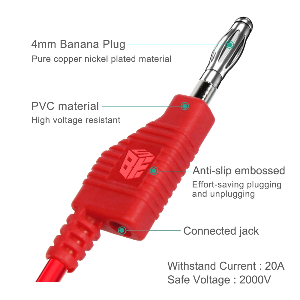 BST-060-JP Kit pemandu uji Multimeter 4mm steker lentera uji daya kabel tegakan lentera tumpuk colokan pisang publik ke kabel uji umum