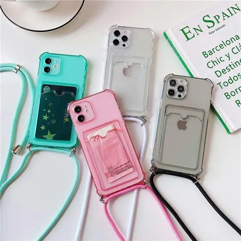 

Crossbody Lanyard phone Case for Xiaomi Redmi Note 11S 10 10S 10 Pro 9 9S 8 9T 9A 9C Neck Lanyard Phone Cover with Card Holder