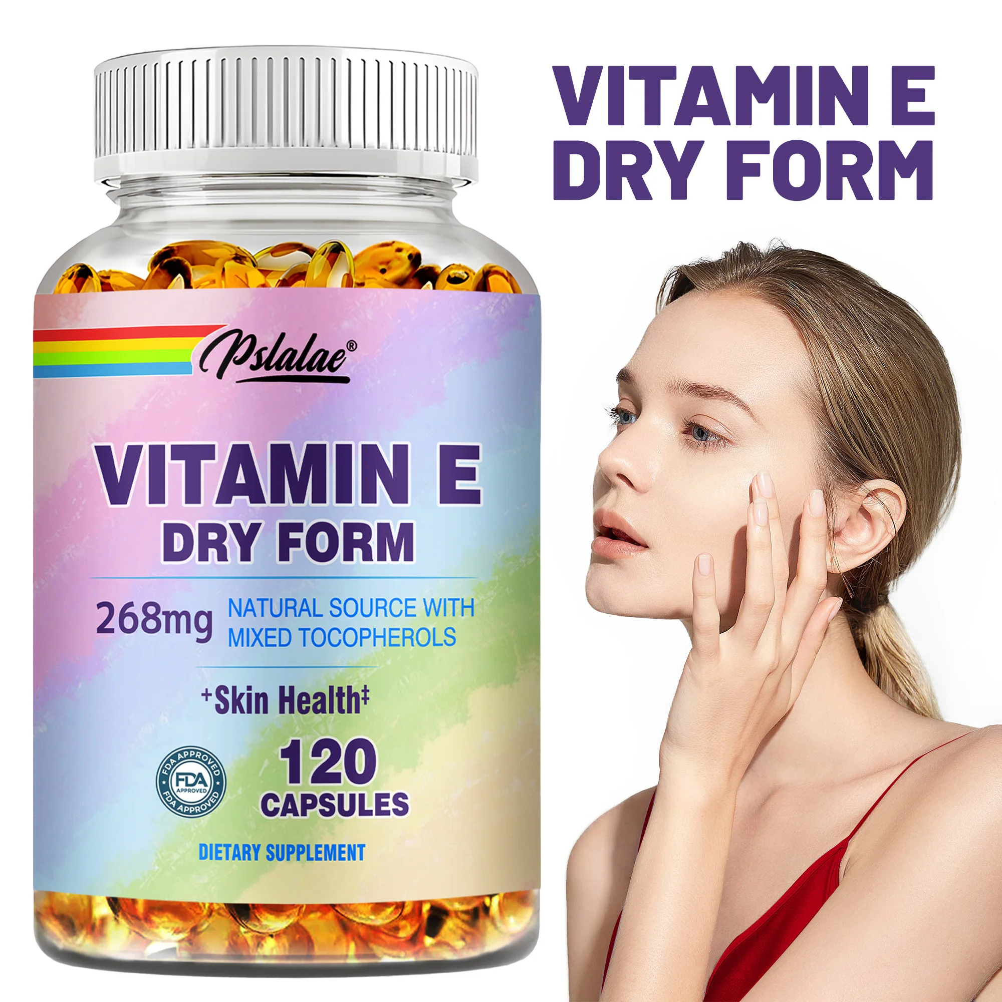 

Vitamin E - Anti-aging, Improve Skin, Brightens Skin, Reduce Stress, Helps Promote Intestinal Flora Digestion, Enhance Immunity