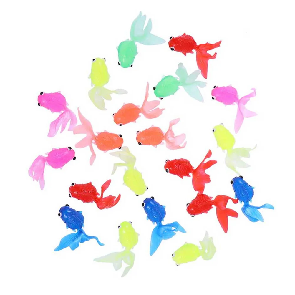 

50 Pcs Realistic Goldfish Funny TPR Goldfish Figures Set Party Favors Gifts for Mixed Color