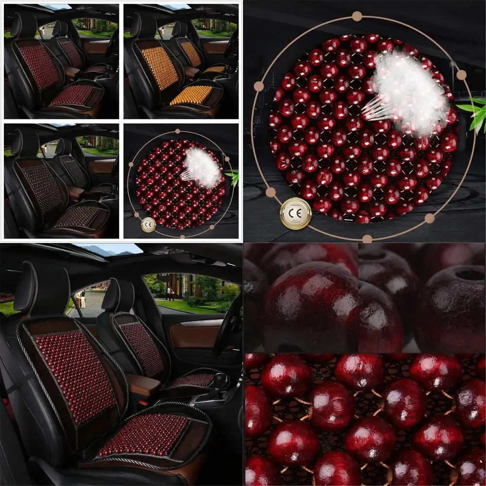 

Wood Bead Car Seat Cover Cushion, Cooling & Breathing, Automotive Beaded Driver Seat Massager Cushion for Lower Back Pain