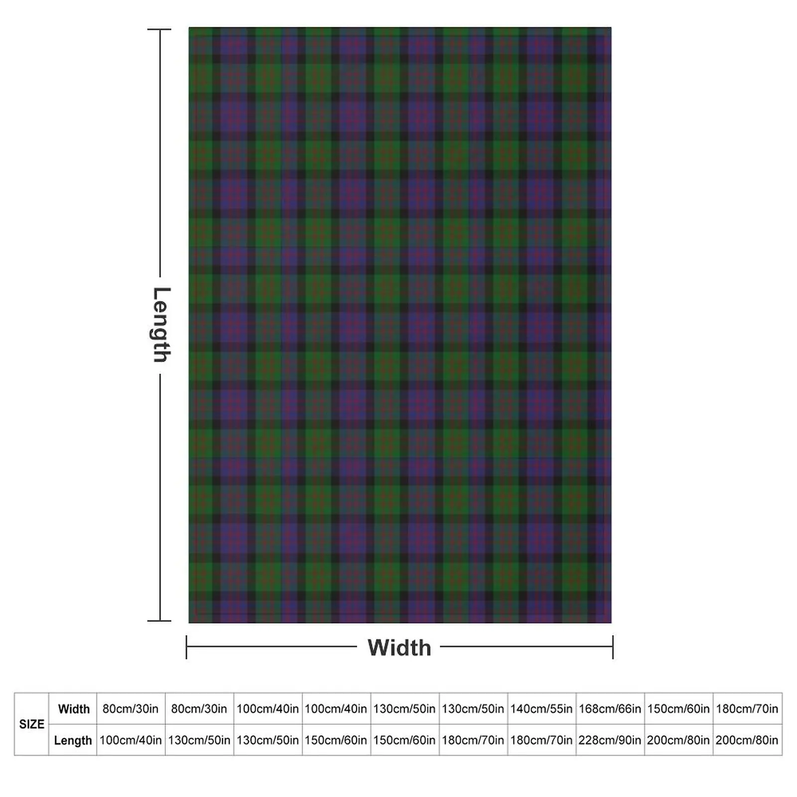 MacDonald Clan Tartan Throw Blanket couch cozy soft plush fuzzy picnic outdoor blanket