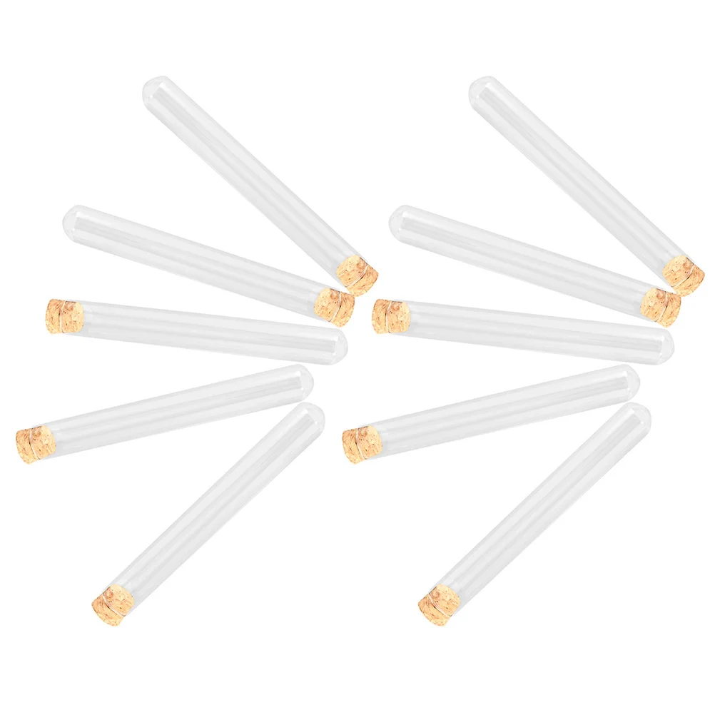 

10pcs Round Bottom Glass Test Tubes High Transparency Heat Resistant Lab Vials For Scientific Experiments Chemical Analysis