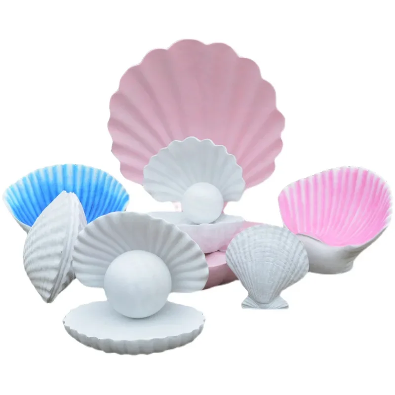 FRP large shell pearl scallop model sculpture kindergarten ocean theme wedding background ornament