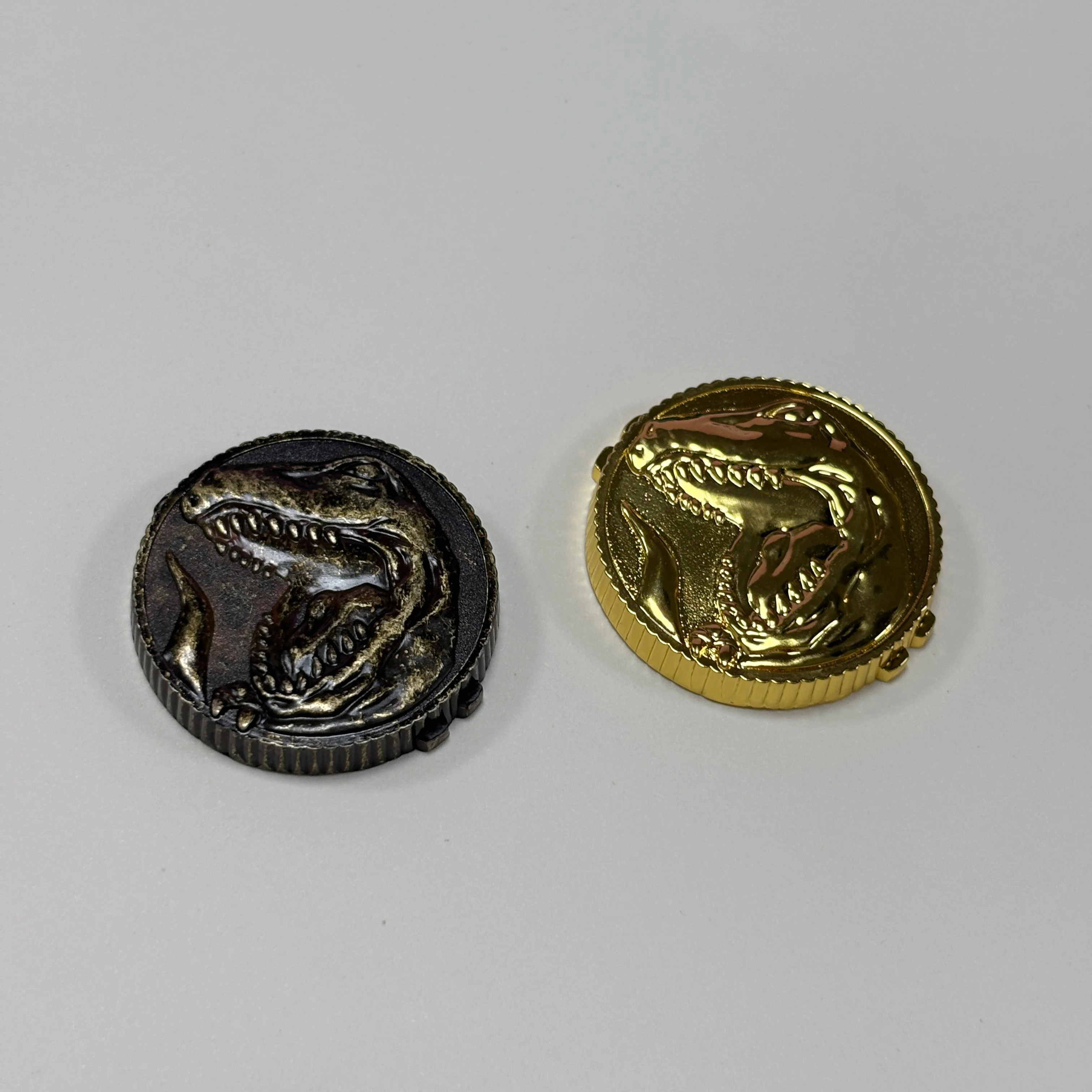 Power Coin 1991-93  T-REX Tyrannosaurus Coin-Gold Coin- Weathered Made For Morpher Ranger Cosplay
