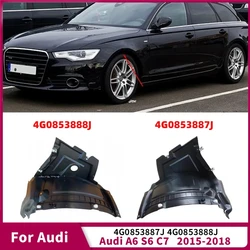 For Audi A6 S6 C7 2015-2018 Front Fender Liners Splash Shield Guard A Pair Replacement 4G0853887J 4G0853888J