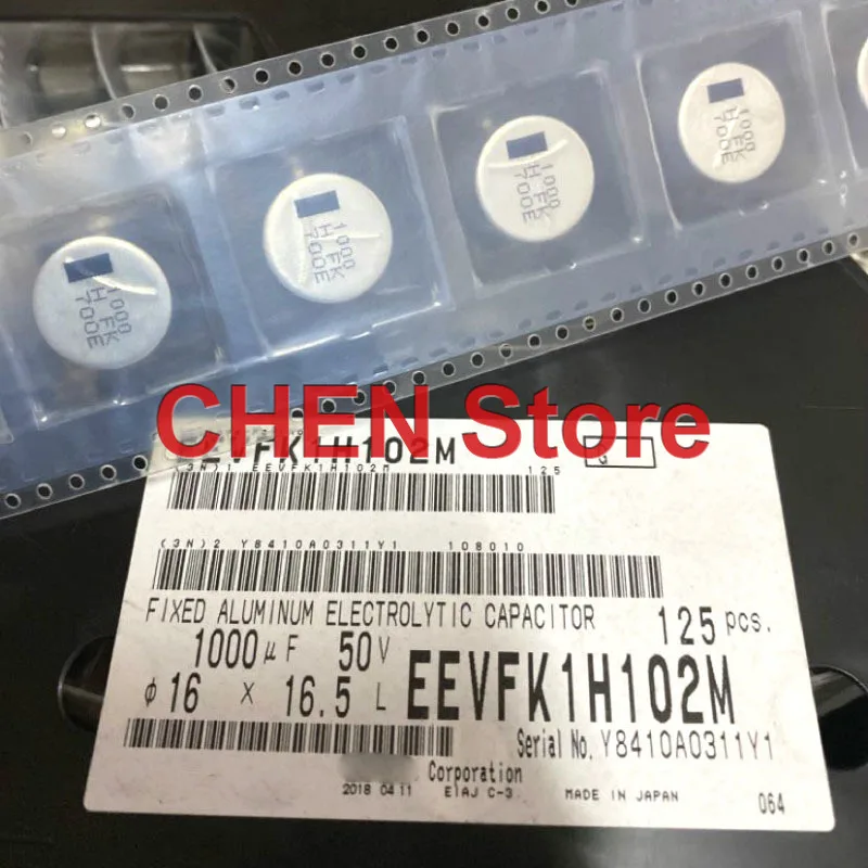 10pcs 새로운 마쓰시타 FK 50V1000UF 16X16.5MM EEVFK1H102M 1000 미크로포맷 50V SMD 알루미늄 전해 콘덴서 1000 미크로포맷/50V