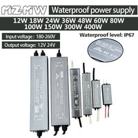 Waterproof Switching Power Supply 12W 18W 24W 36W 48W 60W 80W 100W 150W 300W 400W AC 180-260V DC 12V 24V LED Strip Transformers