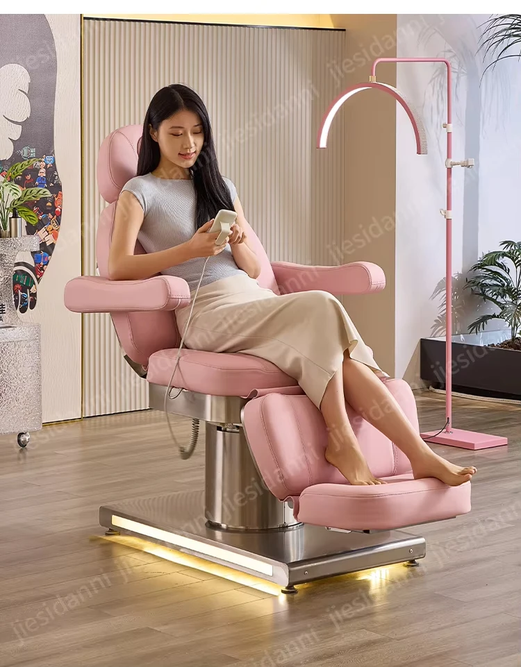 كرسي العناية بالوجه والرموش الحديثة للتدليك والسبا وسرير التجميل الكهربائي