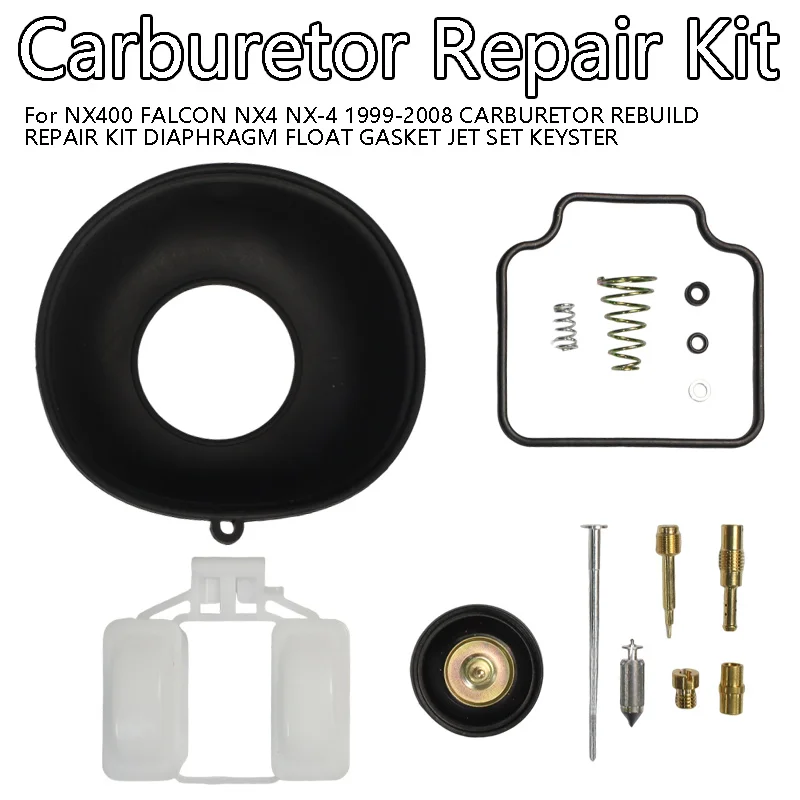Kit de Reparación de Carburador, Inyectores, Junta, Aguja de Flotador, Válvula de Aire, Tornillo de Aire para NX4/NX400 Dominator/Falcon 400 1999-2010, Piezas de Repuesto
