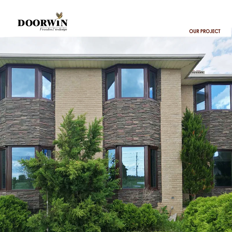 2023 Doorwin Wood Exterior Thermal Broken Aluminium Interior Bay Bow Garden Windows