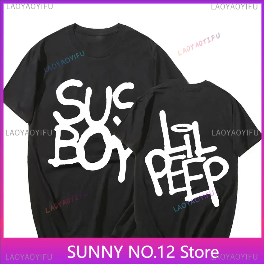 Hot Rapper Lil Peep Sus Boy Popular Pink Print Famous Men Women Trend Hip Hop Short Sleeve T-shirt Summer Top Fashion Tee