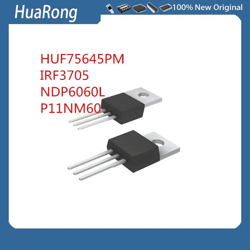 10Pcs/Lot  HUF75645PM 75645PM 100V 75A    IRF3705    NDP6060L     P11NM60 STP11NM60  TO-220